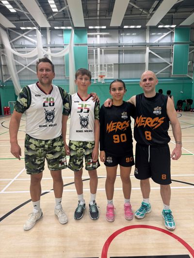 Rokas and Milos of Hemel Wolves with Ben and Lottie of Enfield Mercs